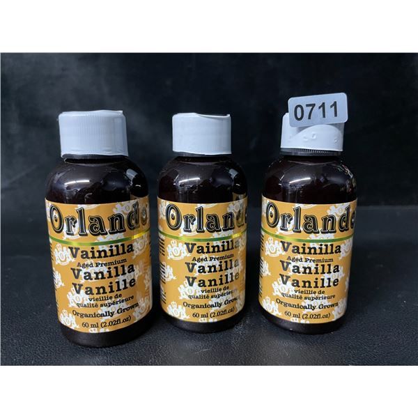 3 Bottles of Orlando Aged Premium Vanilla - 60ml - Mexican Natural Organic Vanilla - New Sealed