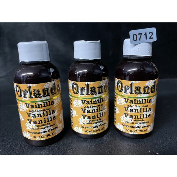 3 Bottles of Orlando Aged Premium Vanilla - 60ml - Mexican Natural Organic Vanilla - New Sealed