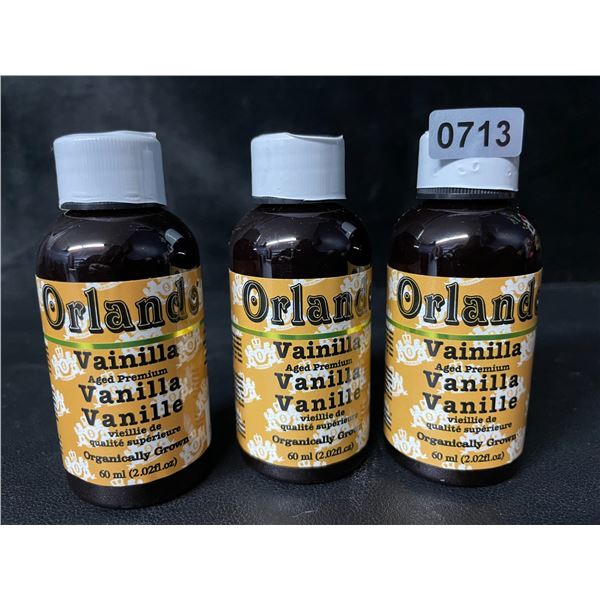 3 Bottles of Orlando Aged Premium Vanilla - 60ml - Mexican Natural Organic Vanilla - New Sealed