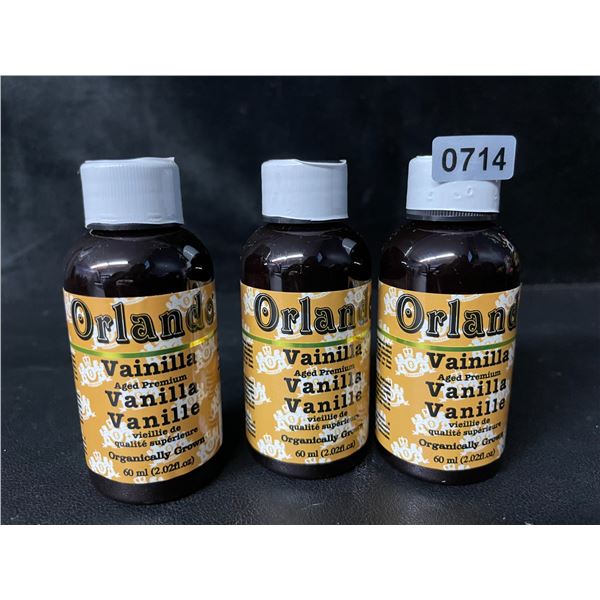 3 Bottles of Orlando Aged Premium Vanilla - 60ml - Mexican Natural Organic Vanilla - New Sealed