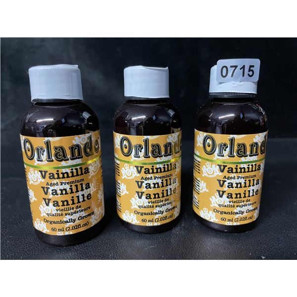 3 Bottles of Orlando Aged Premium Vanilla - 60ml - Mexican Natural Organic Vanilla - New Sealed