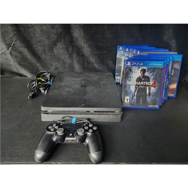 1 Playstation 4 Console with 10 Games, Controller, and Power Cord/HDMI Cable - Used - Works Great!