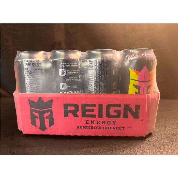 1 Case of Reign Energy Drinks - Reignbow Sherbert - 12 Cans Included (473ml Each)