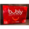 Image 1 : 1 Case of Bubly Cherry Sparkling Water - 12 Cans (355ml Each) - Cherry Bubly - BB: MA 05/2025