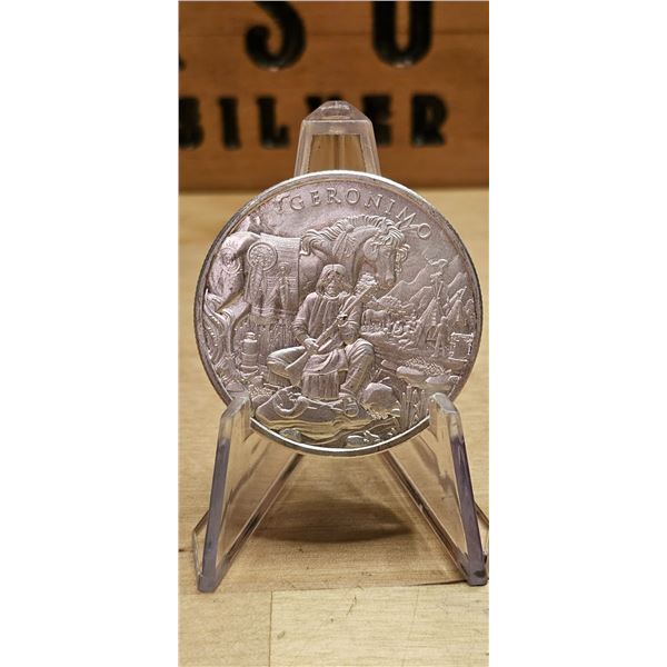 Lot 9-1) 1 oz Geronimo Legendary Warriors Silver