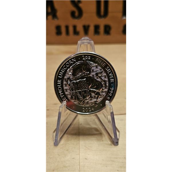 Lot 17-1) 2 oz Silver Tudor Beasts Seymour Unicorn