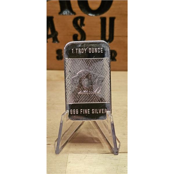 Lot 29-1) 1 oz RMC Buffalo Bar Silver