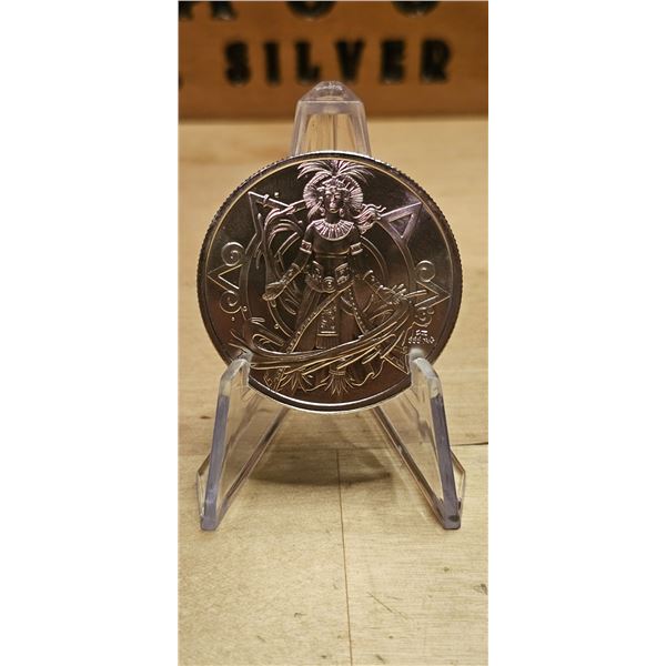 Lot 32-1) 1 oz Silver Round Aztec Water Deity