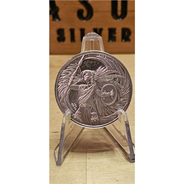 Lot 37-1) 1 oz Aztec Eagle Warrior Silver Round