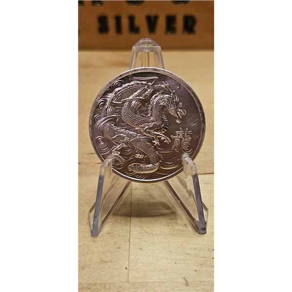 Lot 45-1) 1 oz Ascension Island Jody Clark Lunar Dragon Silver Coin