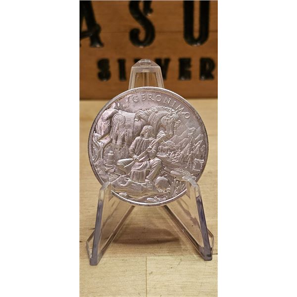 Lot 50-1) 1 oz Geronimo Legendary Warriors Silver Coin