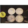 Image 1 : 4 x Canada silver quarters