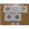 Image 1 : 5 - CDN SILVER 10 CENT 1960,61,62,63,64 MS-63 OR BTR