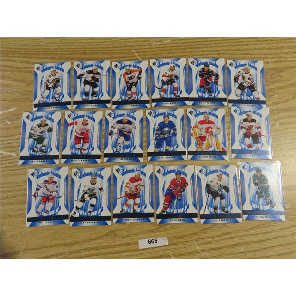 18- 2023-24 UD SP HOCKEY BASE RC'S , INCL BEDARD,COOLEY,FANTILLI,L.HUGHES,FABER