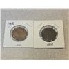 Image 1 : 1908 & 1914 Canada large one cents