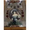 Image 2 : Retro 70's Pepsi-Cola mirrored clock.  Gibson Girl, wooden frame. 21"x13"  Ecx. cond.