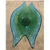 Image 2 : Murano style blue/green glass bowl.  Heavy, no chips or cracks.  16 1/2"x9".  No marking.