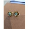 Image 1 : Vintage 1950's screw back earrings.  Pretty blue stones.