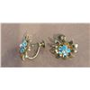 Image 2 : Vintage 1950's screw back earrings.  Pretty blue stones.