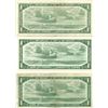Image 2 : 3x 1954 canadian $1 bills