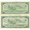 Image 2 : two 1954 canadian dollar bills, replacements
