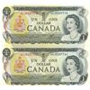 Image 1 : two 1973 canadian dollar bills