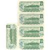 Image 2 : 5 1973 canadian dollar bills, serial number EAX1998531 is a replacement, LB6699669 is a 2 digit rada
