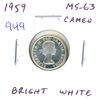 Image 1 : 1959 Canadian Silver 10 Cents. MS-63 with Cameo. Bright White.