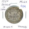 Image 1 : 1950 Design in Zero Canadian Silver 50 Cents. MS-63. Nicely Toned.