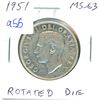 Image 1 : 1951 Canadian Silver 50 Cents. MS-63. Rotated Die.