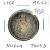 Image 1 : 1966 Canadian Silver 50 Cents. MS-63. Nicely Toned.