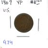 Image 1 : U.S. 1907 Indian Head Cent. VF-20.