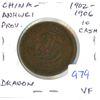 Image 1 : China. Anhwei Province. 1902 – 1906 10 Cash. Dragon coin. VF.