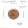 Image 1 : Colombia. 1970 1 Centavo. Brilliant Uncirculated. Red.