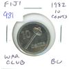 Image 1 : Fiji. 1982 10 Cents. Maori War Club. Brilliant Uncirculated.