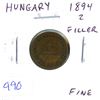 Image 1 : Hungary 1894 2 Filler. Fine.