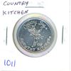 Country Kitchen aluminum token. Country Boy/Country Girl. BU.