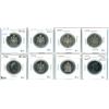 Image 1 : Lot of 8 Canadian 50 Cents. Dates include 1978 Square Beads, 1979 Round Bust, 1980. 1981, 1986, 1996