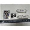 Image 1 : 2 Pair Skate Lases, Lapen Pin (Boston) and Bourque Hockey Card.