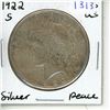 Image 1 : 1922S USA Peace Dollar.