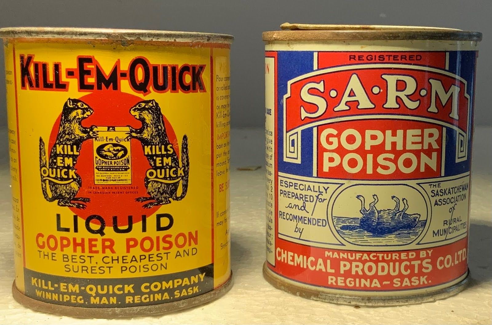 Gopher Poison Sign Kill-em-quick SARM Gopher Poison - Schmalz Auctions