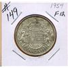 Image 1 : 1954 CANADIAN SILVER 50 CENT COIN