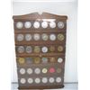Image 1 : LOT OF 36 DIFFERENT MEDALS / TOKENS in a DISPLAY BOARD