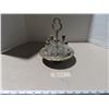 Image 2 : 6pc antique cruet castor condiment set cut glass matching bottles silver plated missing spoon