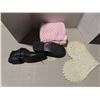 Image 2 : midtown shoes size 10, throw blanket, hand crochet lace dollies