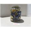 Image 2 : vintage jar with unused bottle caps, olympic games, bock buttons pins, extra old stock caps