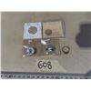 Image 1 : 1968 silver 25 cent, 1962 silver 10 cents, 26-SN8-27 sterling ring  and 2 pins)