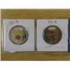 Image 1 : Pair of 2018 armstice toonies(colored/non-colored)