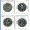 Image 1 : Lot of 4 Calgary Stampede Trade Dollars including Cowboy & Horse, Saddle Bronc Riding, Calf Roping &