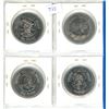 Image 2 : Lot of 4 Calgary Stampede Trade Dollars including Cowboy & Horse, Saddle Bronc Riding, Calf Roping &